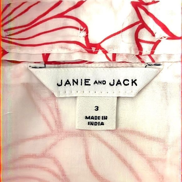 JANIE AND JACK Peony Double Knot Jumpsuit Floral Wide Leg Cotton Romper Size 3 - Picture 11 of 12